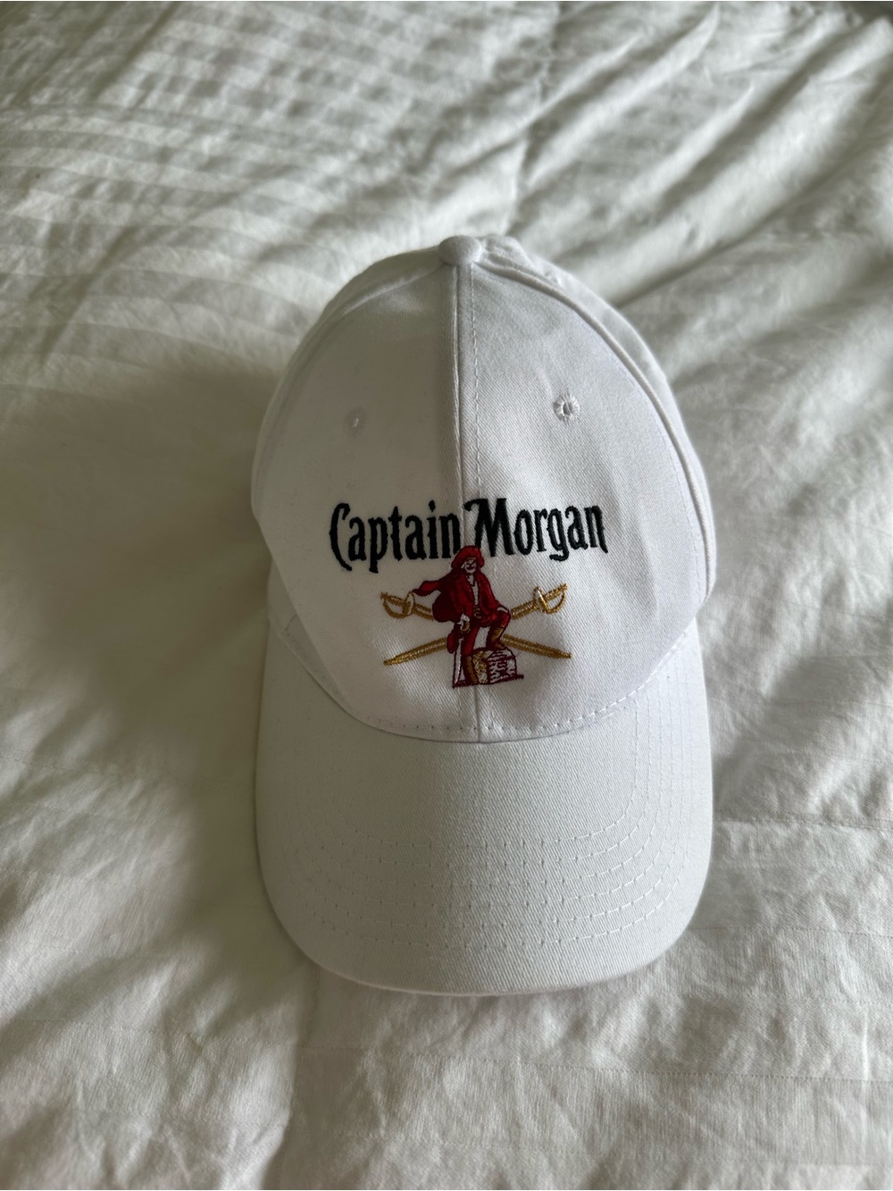 White Embroidered Baseball Cap